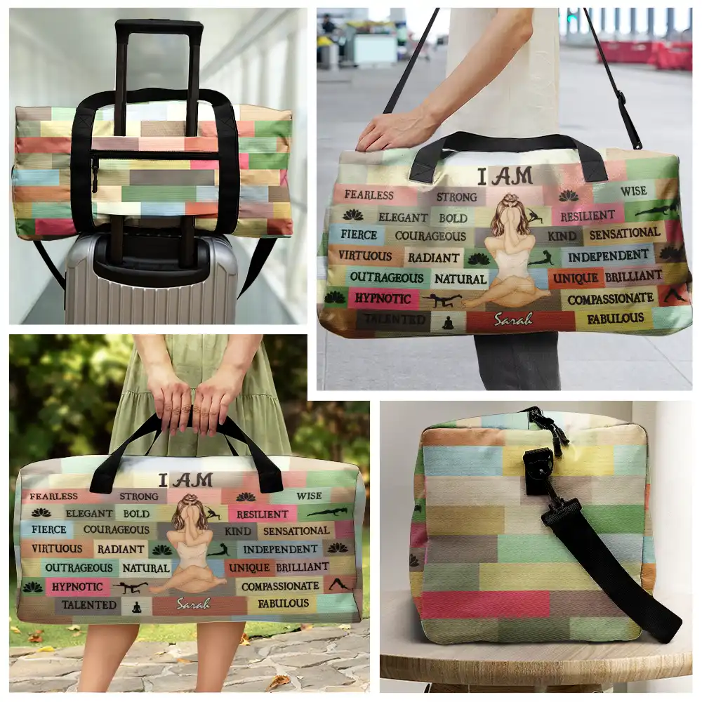 Yoga I Am Bold Strong Fabulous - Personalized Duffle Bag - Image 3