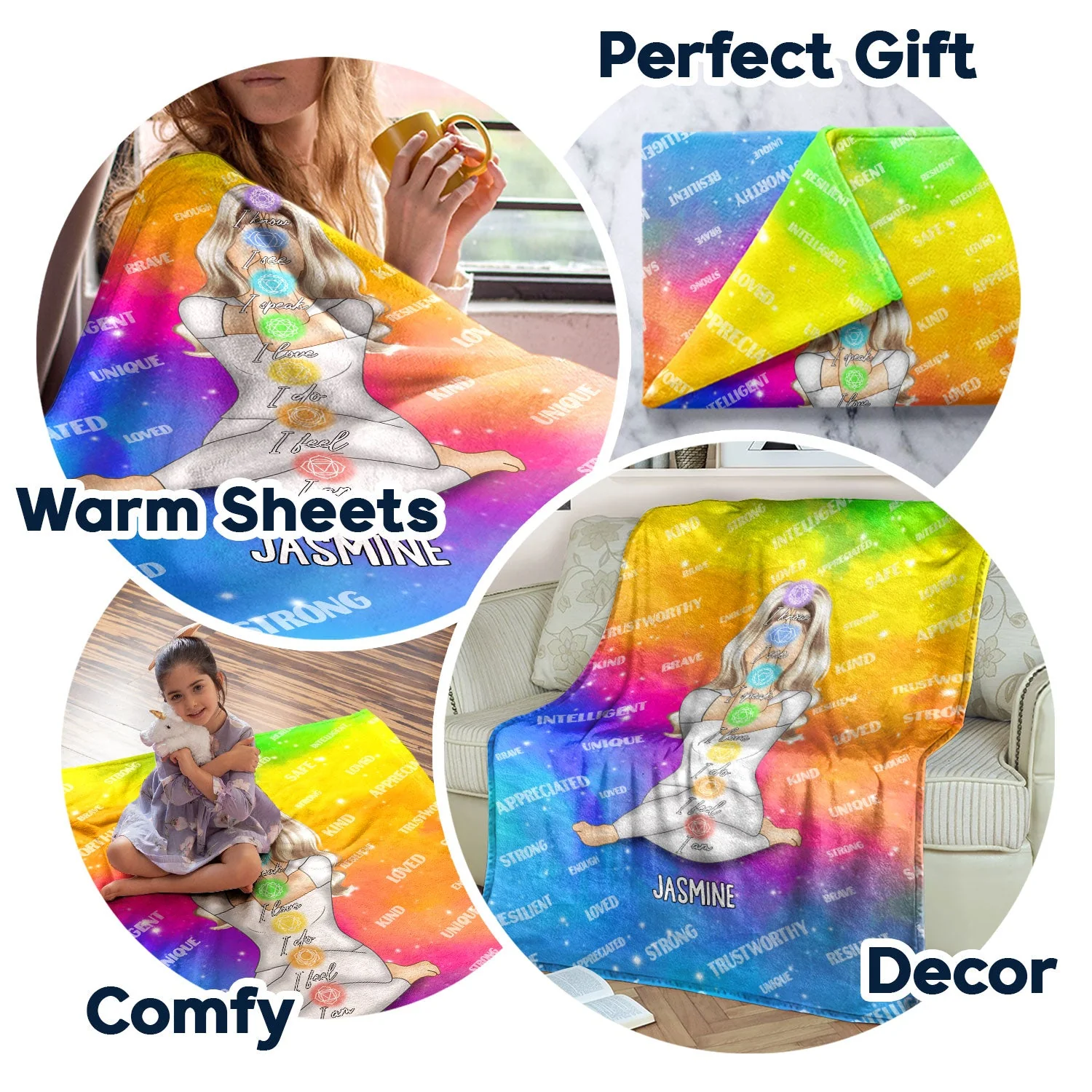 Yoga I Know I See - Gift For Yourself, Gift For Women - Personalized Fleece Blanket - Image 5