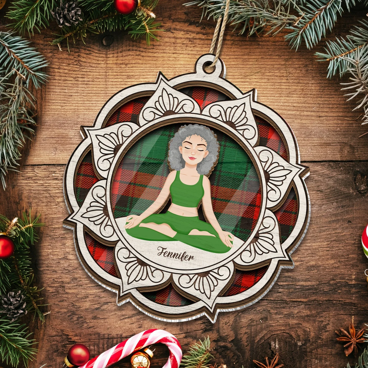 Yoga Mandala - Gift For Yoga Lovers - Personalized Suncatcher Ornament - Image 6