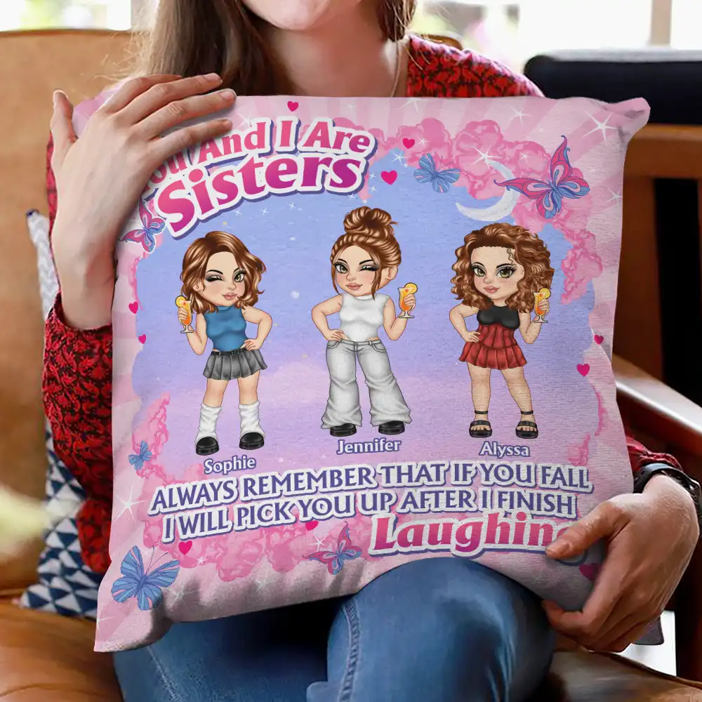 You And I Are Sisters - Personalized Pillow - Image 2
