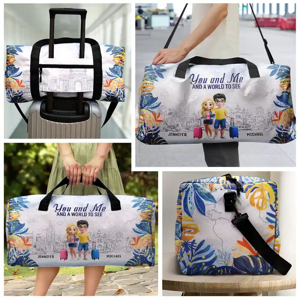 You And Me And A World To See - Personalized Duffle Bag - Image 3
