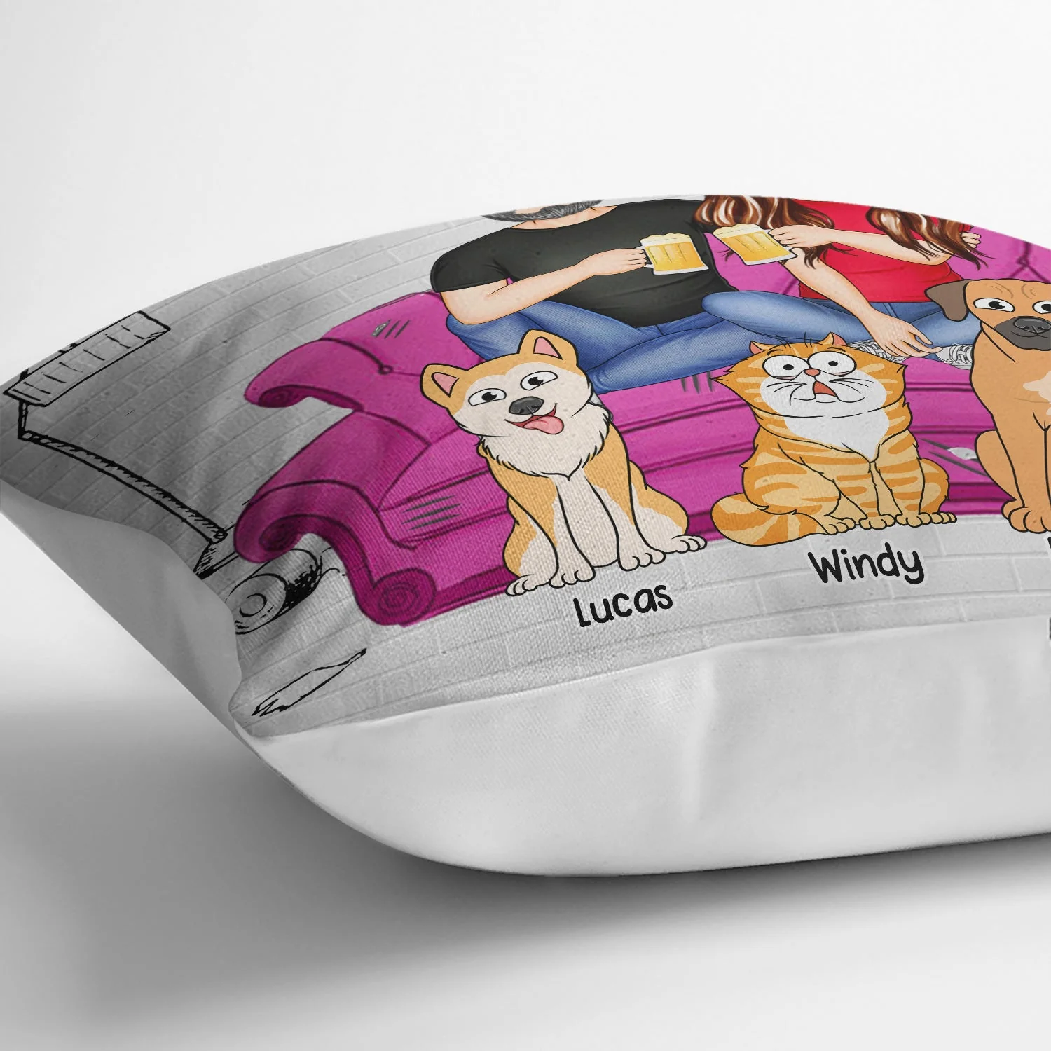 You And Me And The Dog Cat - Gift For Pet Lovers - Personalized Pillow - Image 3