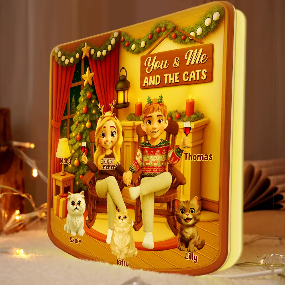You And Me And The Dogs Cats - Personalized Custom Shaped Light Box - Image 6