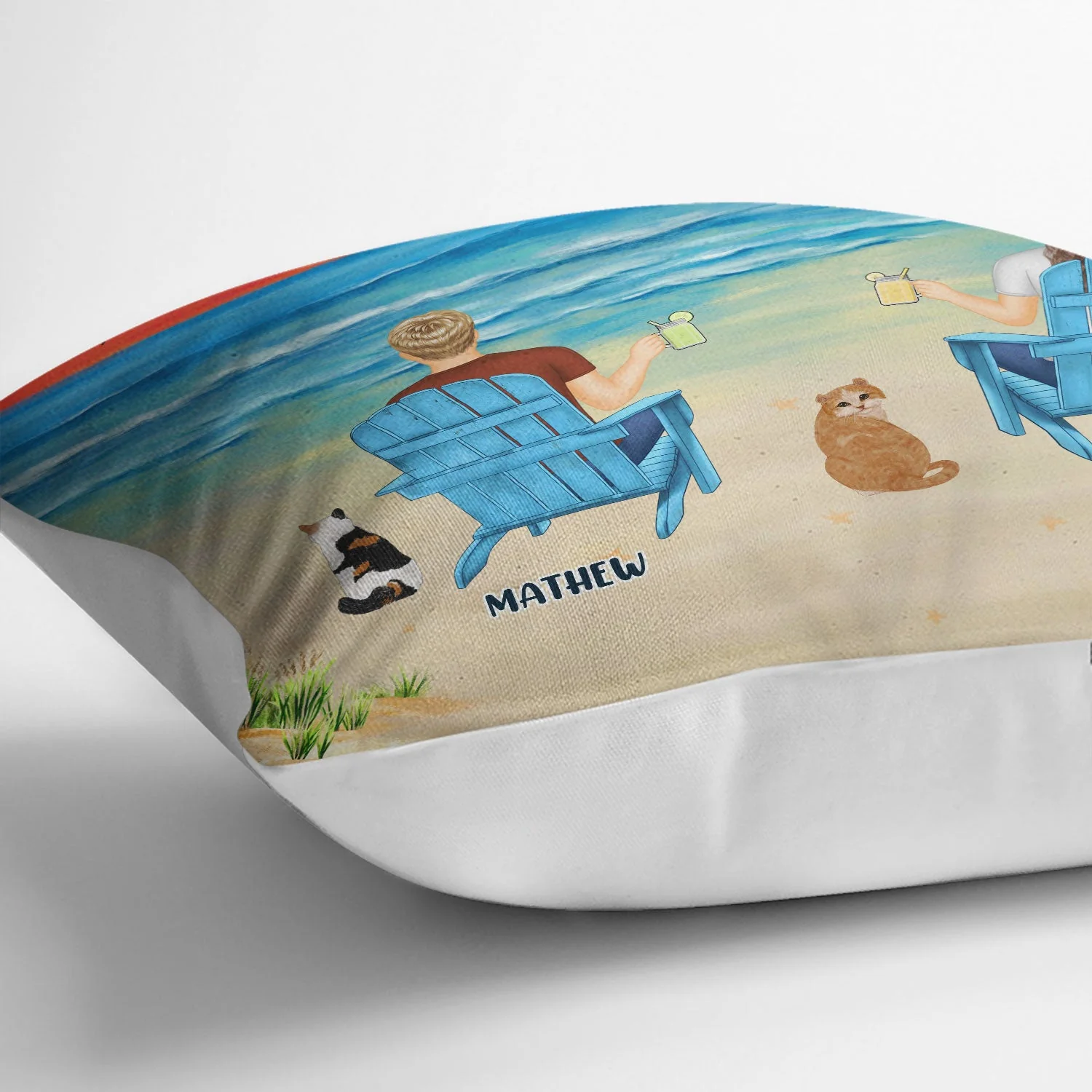 You And Me And The Dogs Peace Beach View - Gift For Pet Lovers - Personalized Pillow - Image 3