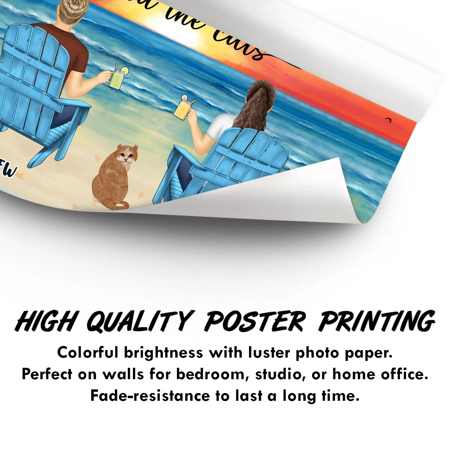 You And Me And The Dogs Peace Beach View - Gift For Pet Lovers - Personalized Poster - Image 3