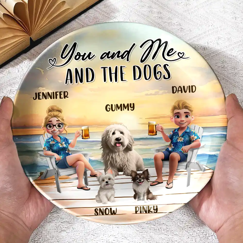 You And Me And The Dogs - Personalized Ceramic Plate - Image 3