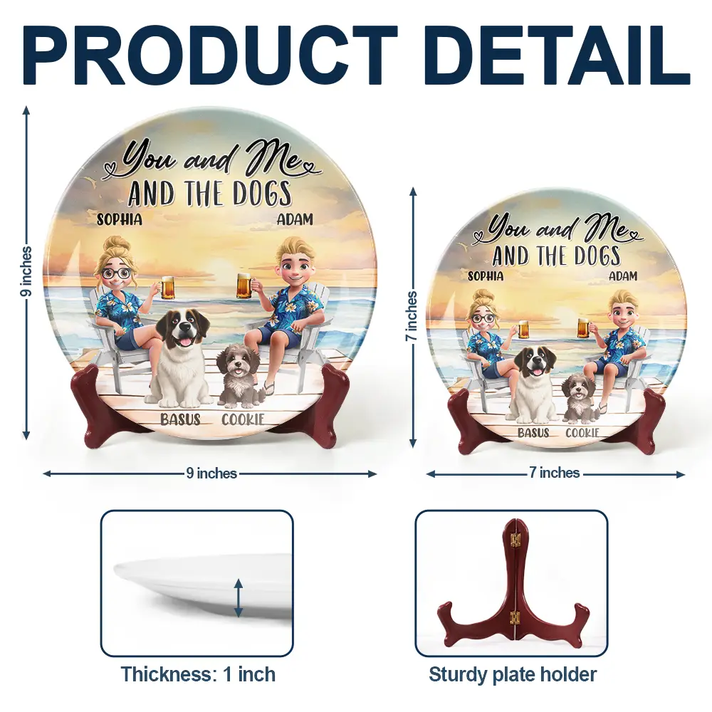 You And Me And The Dogs - Personalized Ceramic Plate - Image 5