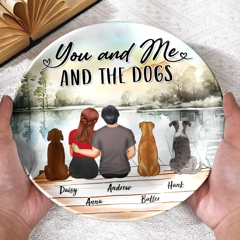 You And Me And The Dogs - Personalized Ceramic Plate - Image 3