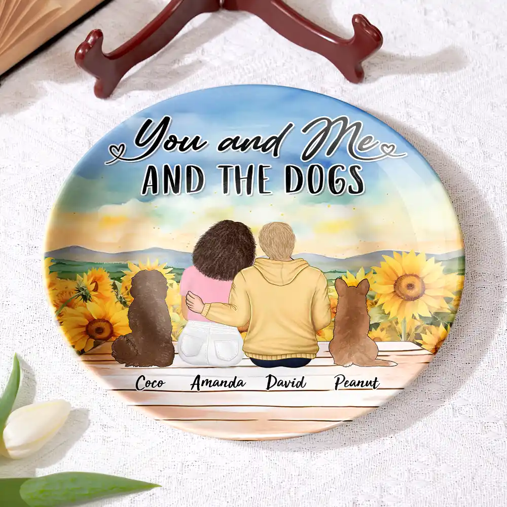 You And Me And The Dogs - Personalized Ceramic Plate - Image 4