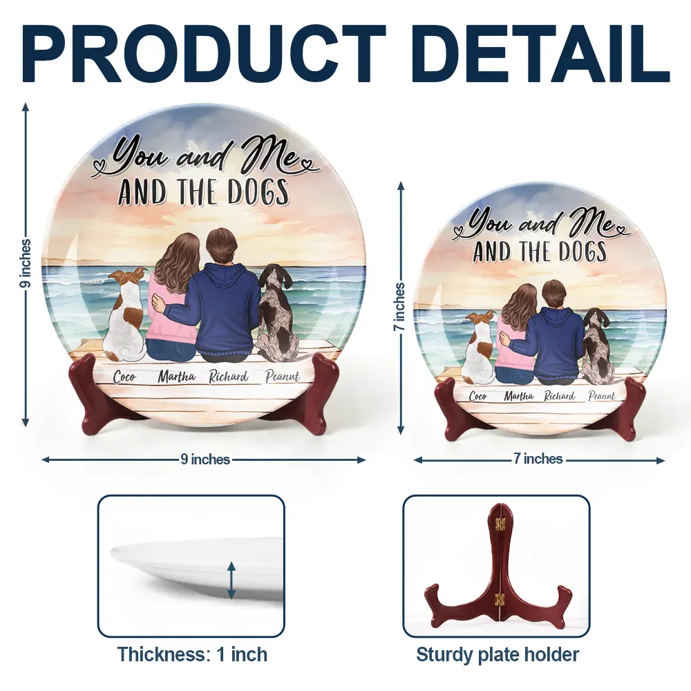 You And Me And The Dogs - Personalized Ceramic Plate - Image 5