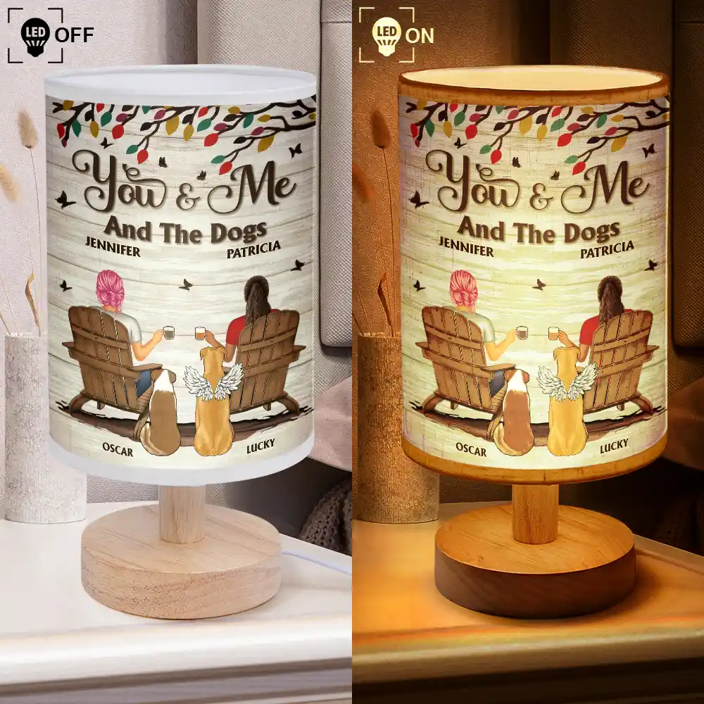 You And Me And The Dogs - Personalized Fabric Lamp - Image 4