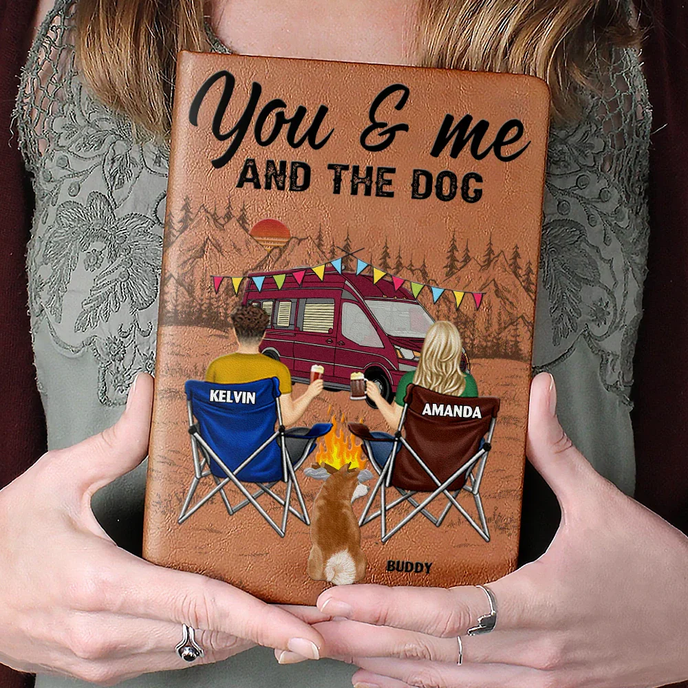 You And Me And The Dogs - Personalized Leather Journal - Image 4