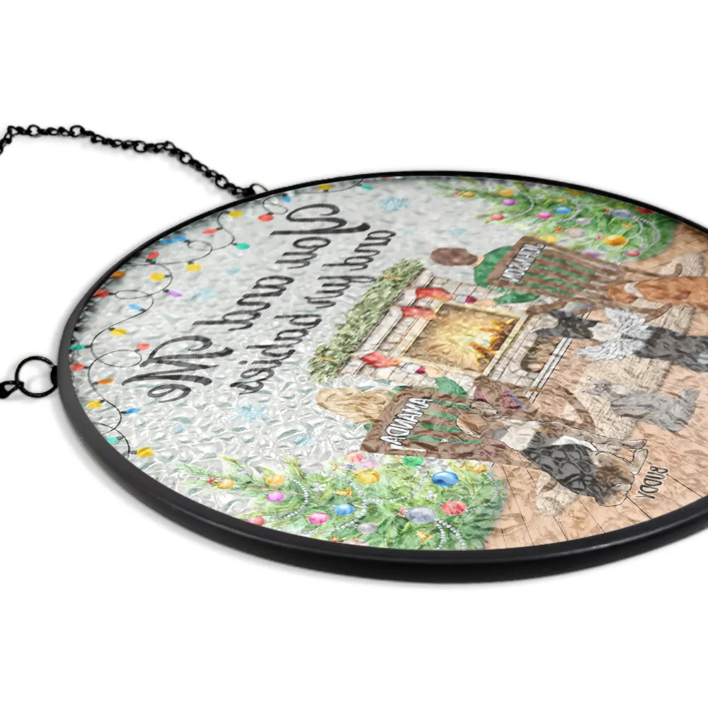 You And Me And The Fur Babies - Personalized Stained Glass Window Hanging Suncatcher - Image 5
