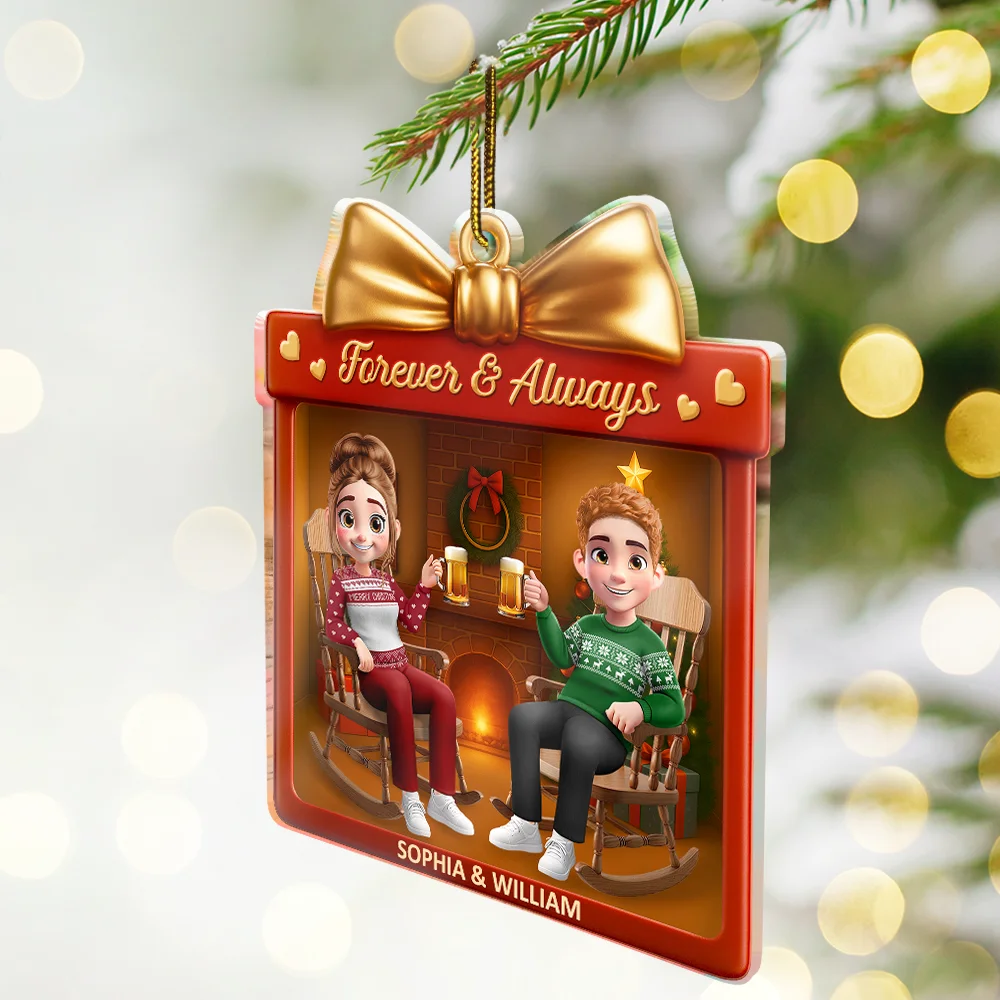 You And Me We Got This 3D Effect Couple - Personalized Custom Shaped Acrylic Ornament - Image 3