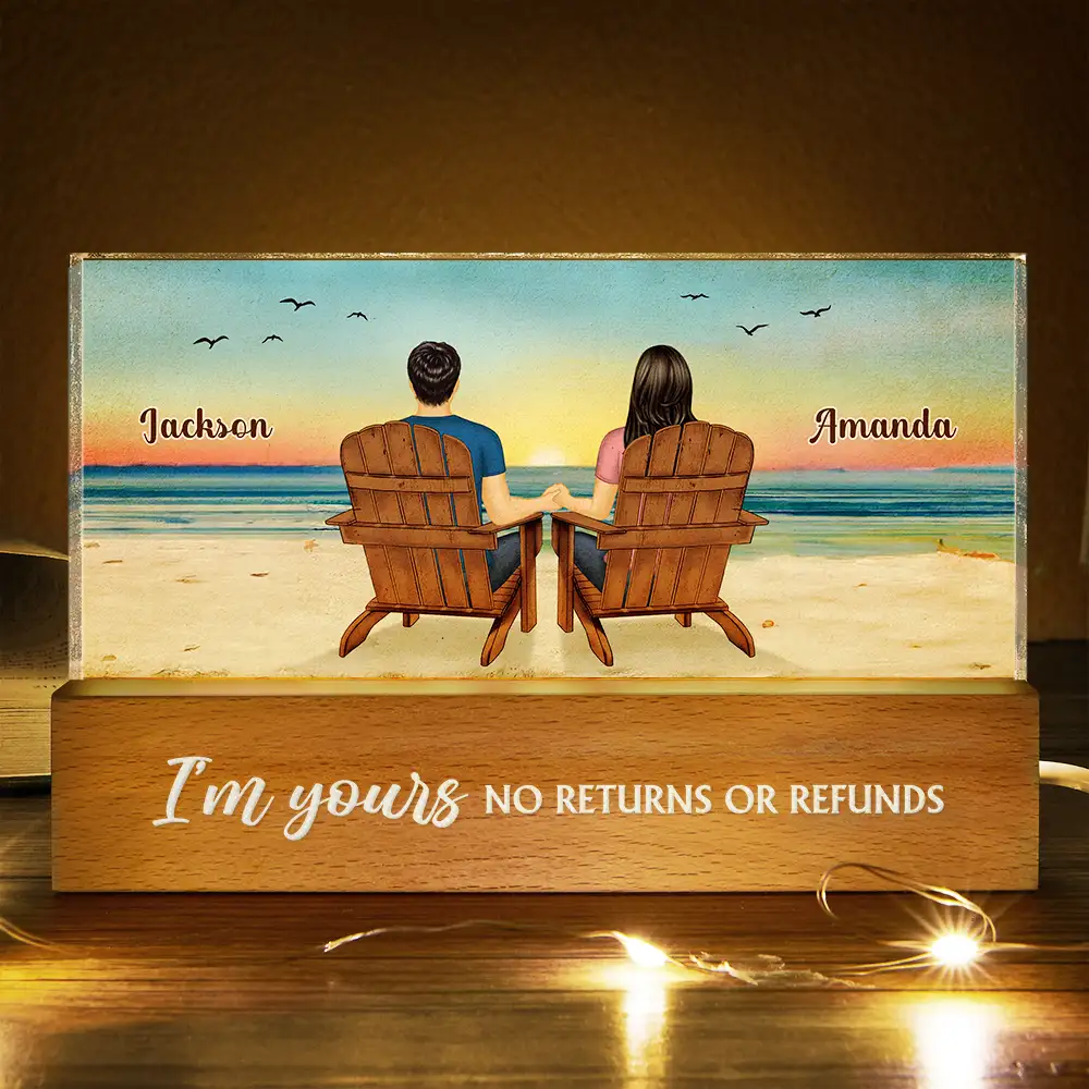 You And Me We Got This Beach View - Personalized Rectangle LED Light - Image 3