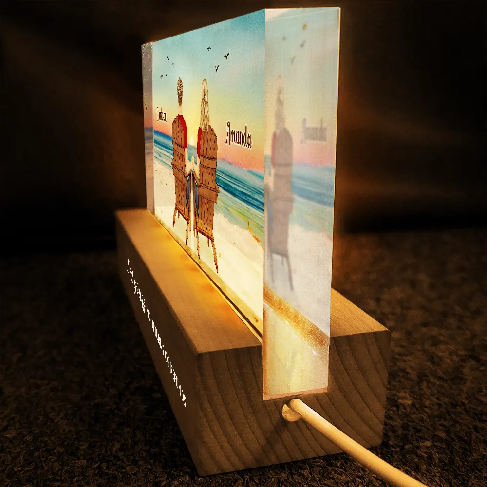 You And Me We Got This Beach View - Personalized Rectangle LED Light - Image 4