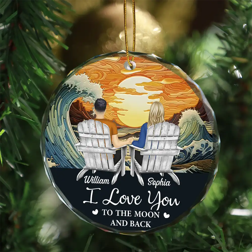 You And Me We Got This Christmas Couple - Personalized Circle Glass Ornament - Image 3