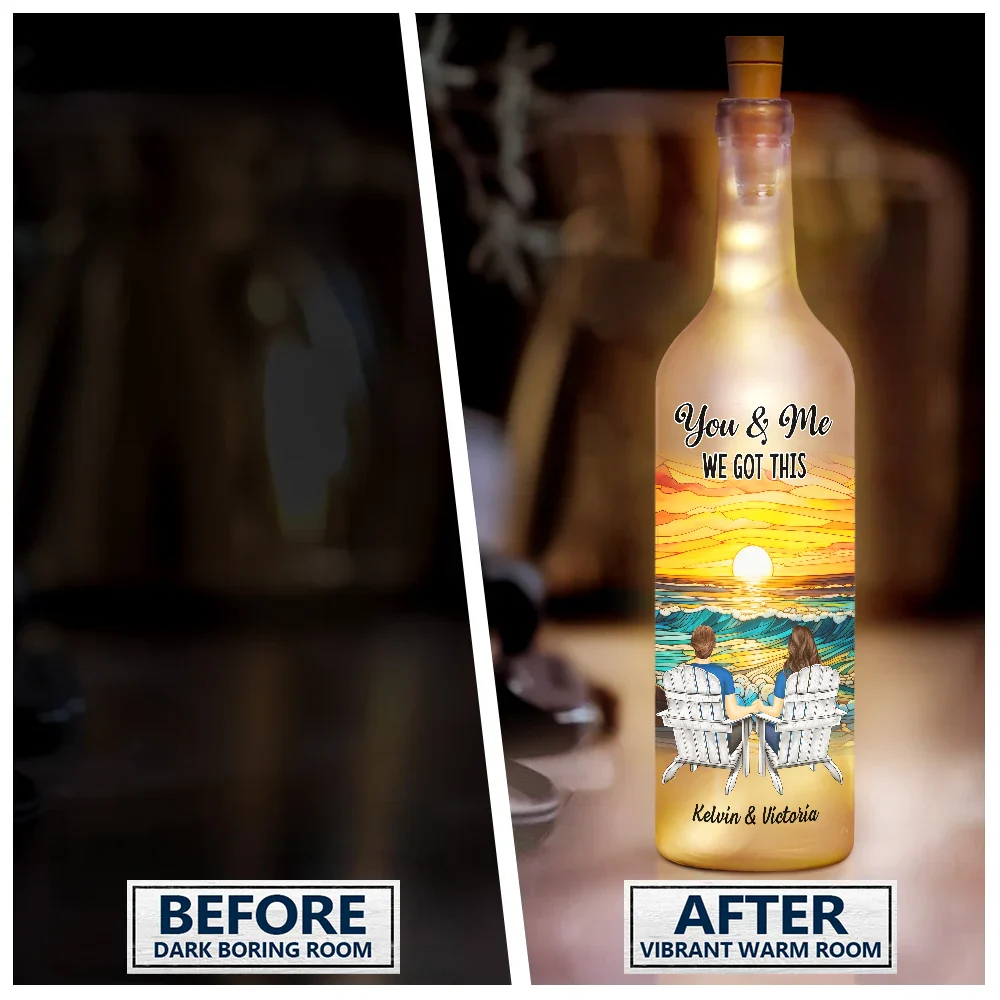 You And Me We Got This Couple Holding Hand - Personalized Bottle Light - Image 2