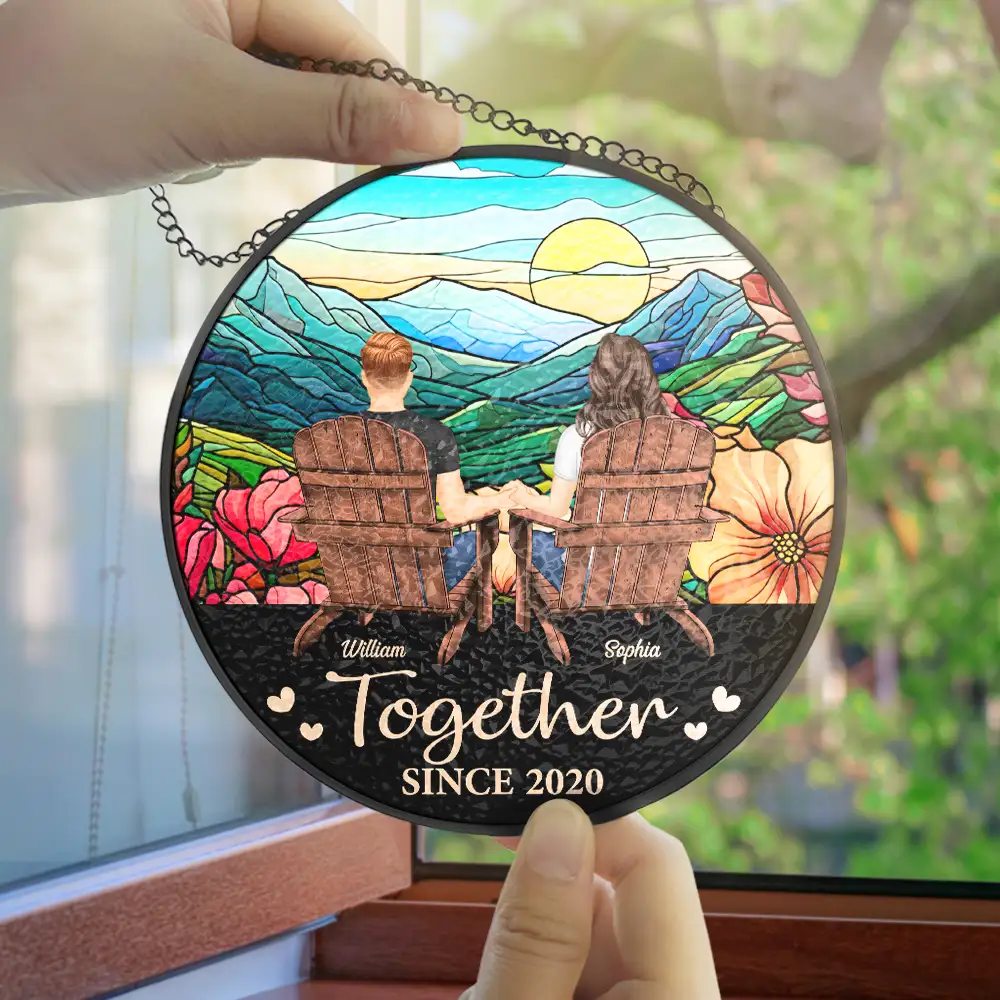 You And Me We Got This Couple - Personalized Stained Glass Window Hanging Suncatcher - Image 4
