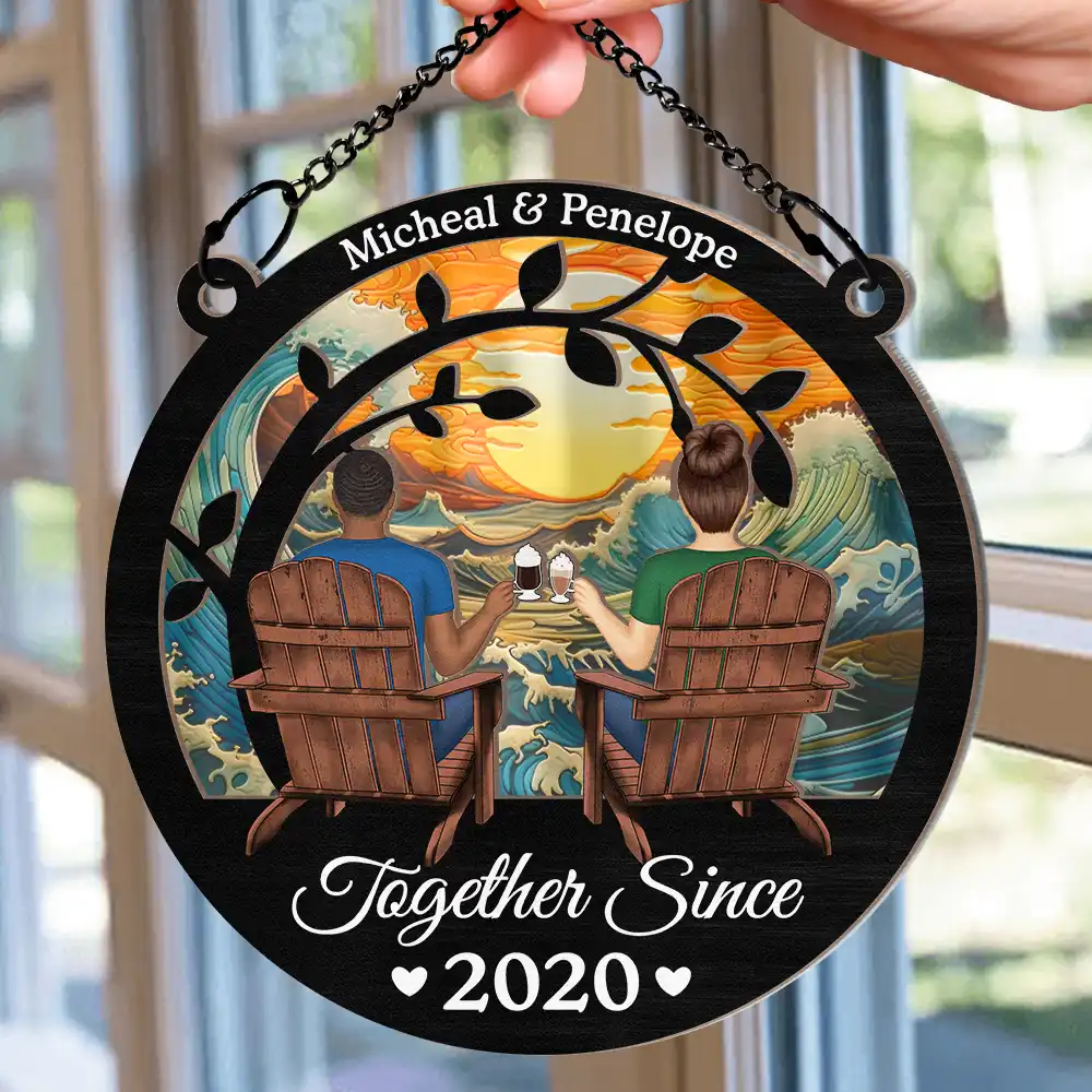 You And Me We Got This Day And Night - Personalized Window Hanging Suncatcher Ornament - Image 2