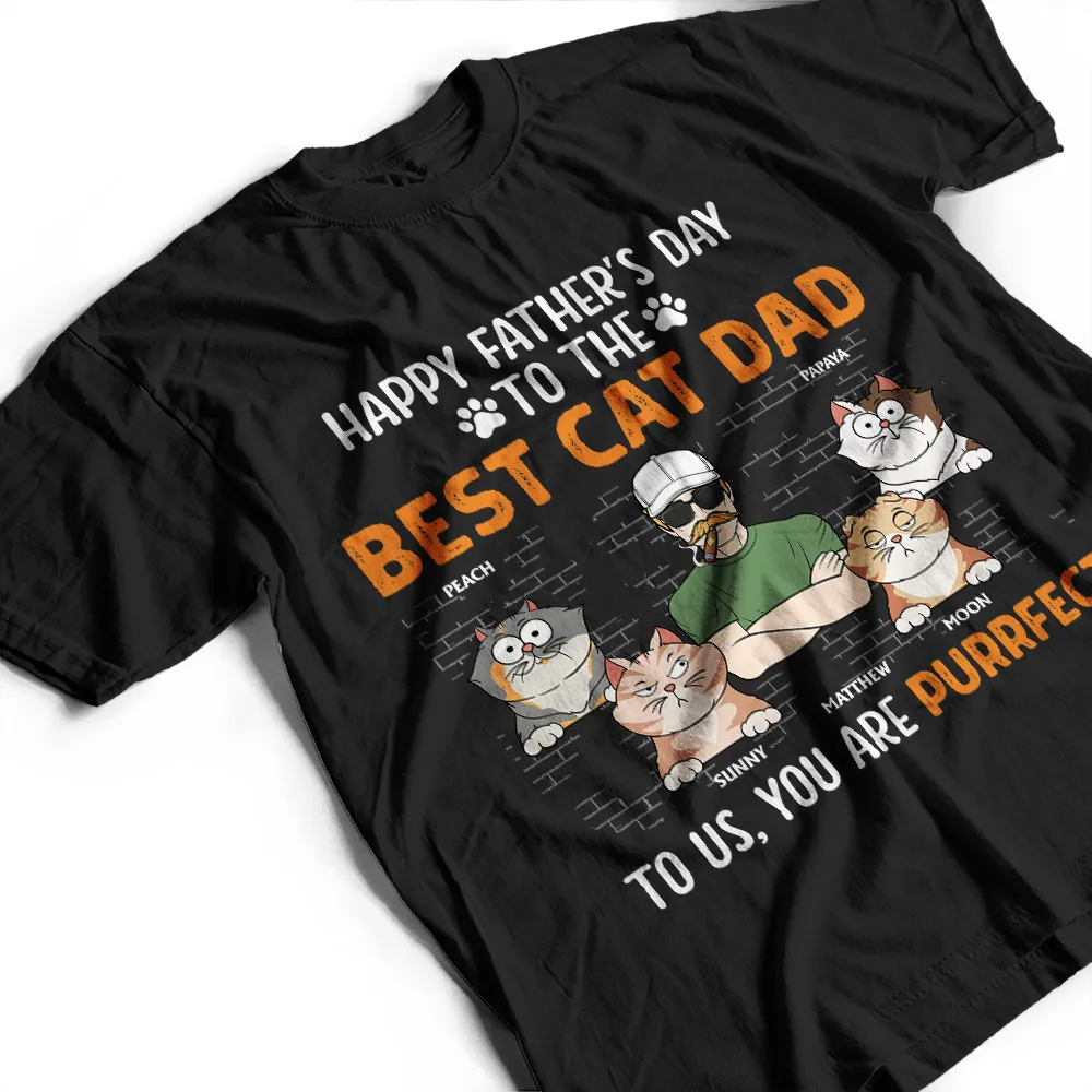 You Are A Purrfect Cat Dad - Personalized T Shirt - Image 3