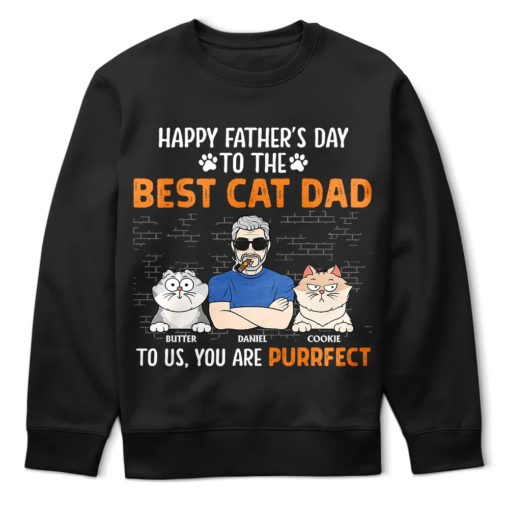 You Are A Purrfect Cat Dad - Personalized T Shirt - Image 5