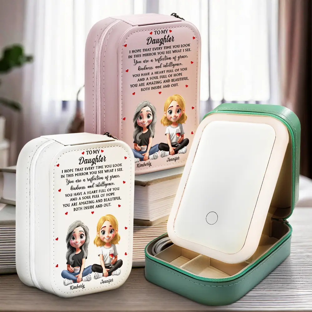 You Are A Reflection Of Grace - Personalized Makeup Box With LED Mirror - Image 2