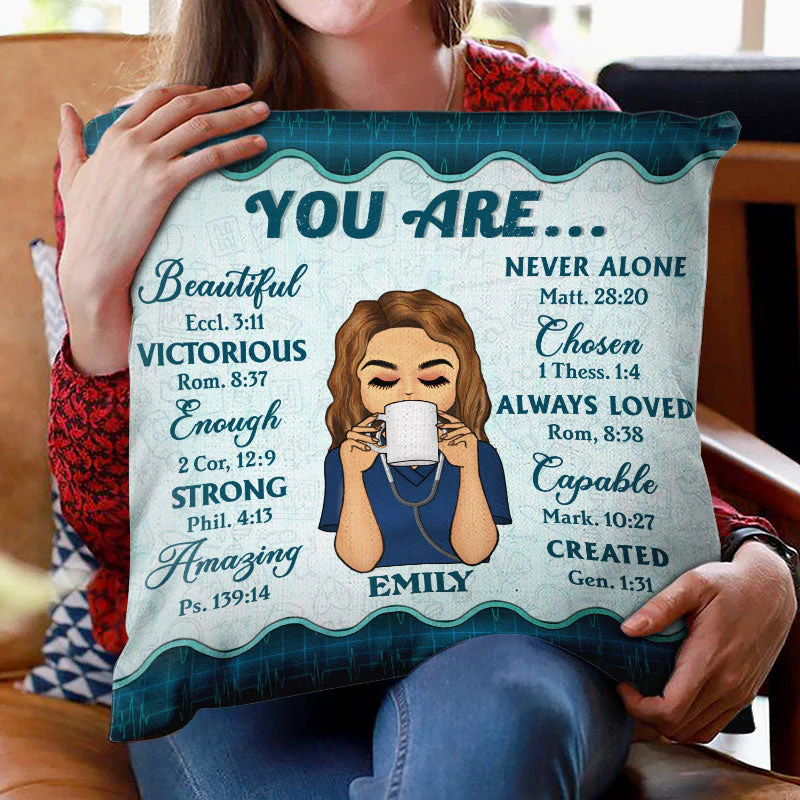 You Are Beautiful - Gift For Nurse - Personalized Custom Pillow - Image 2