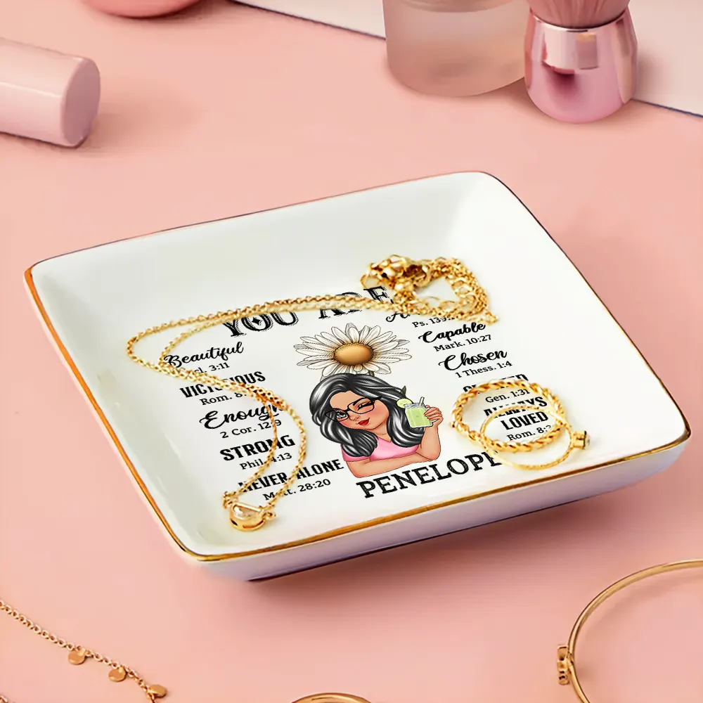You Are Beautiful Victorious Enough Women - Personalized Ring Dish - Image 3