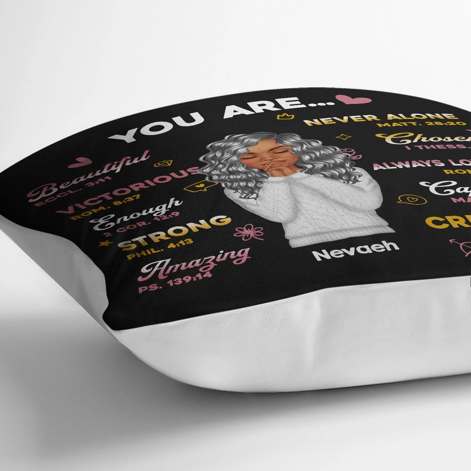 You Are Beautiful Victorious - Gift For Women - Personalized Custom Pillow - Image 3
