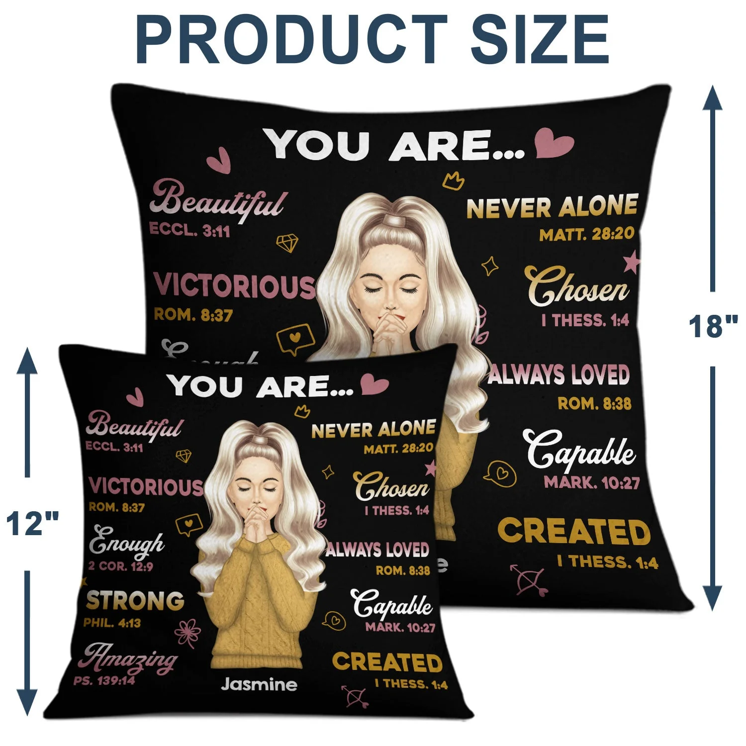 You Are Beautiful Victorious - Gift For Women - Personalized Custom Pillow - Image 4