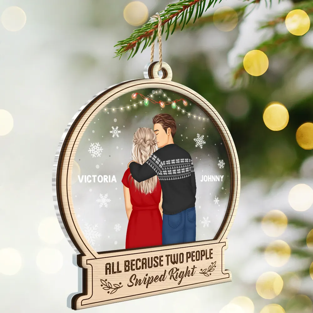 You Are By Far My Favorite Forehead Kissing - Personalized 2-Layered Mix Ornament - Image 2