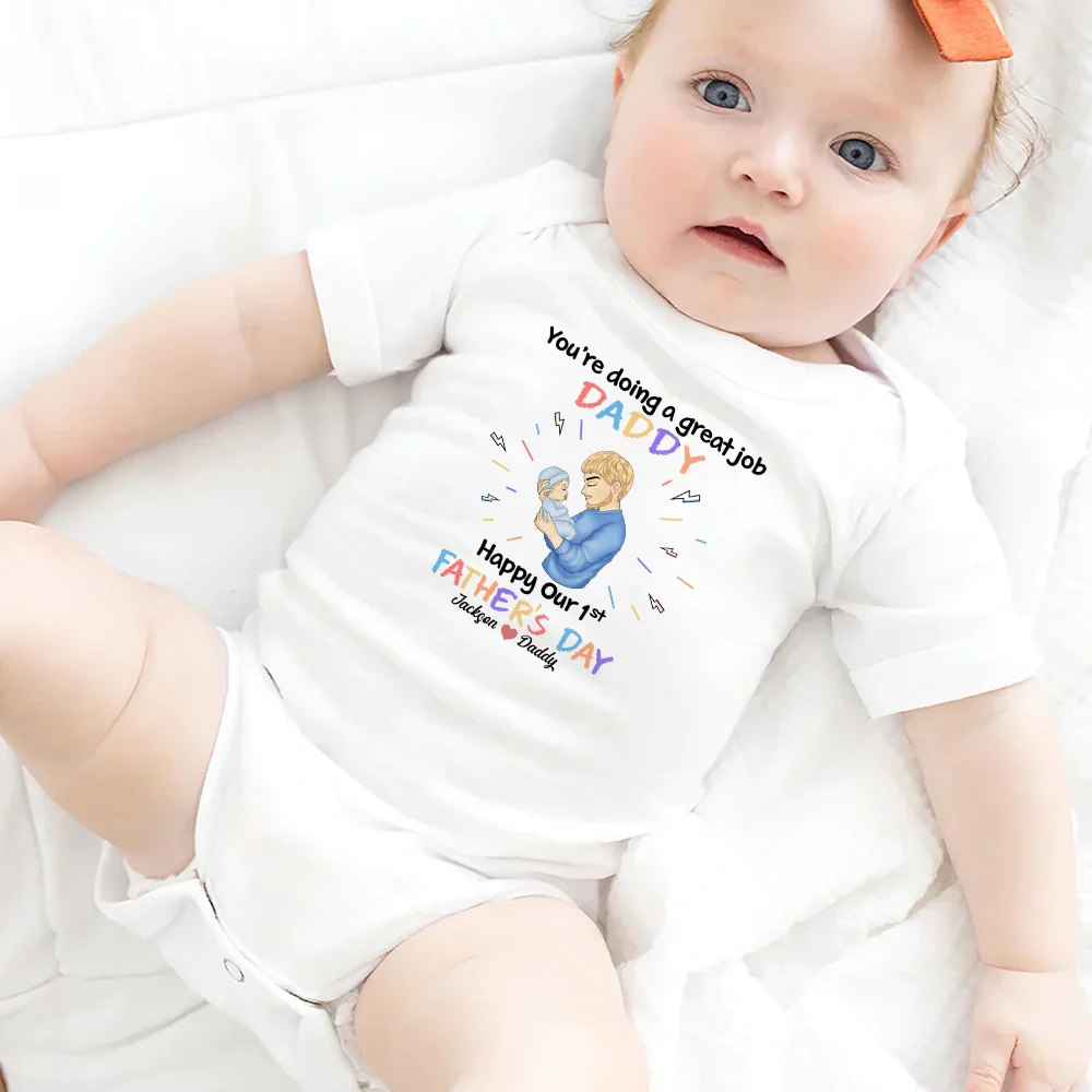 You Are Doing A Great Job Daddy - Personalized Baby Onesie - Image 5