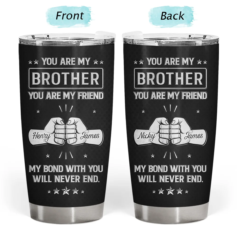 You Are My Brother My Friend 3D Effect - Personalized Tumbler - Image 3