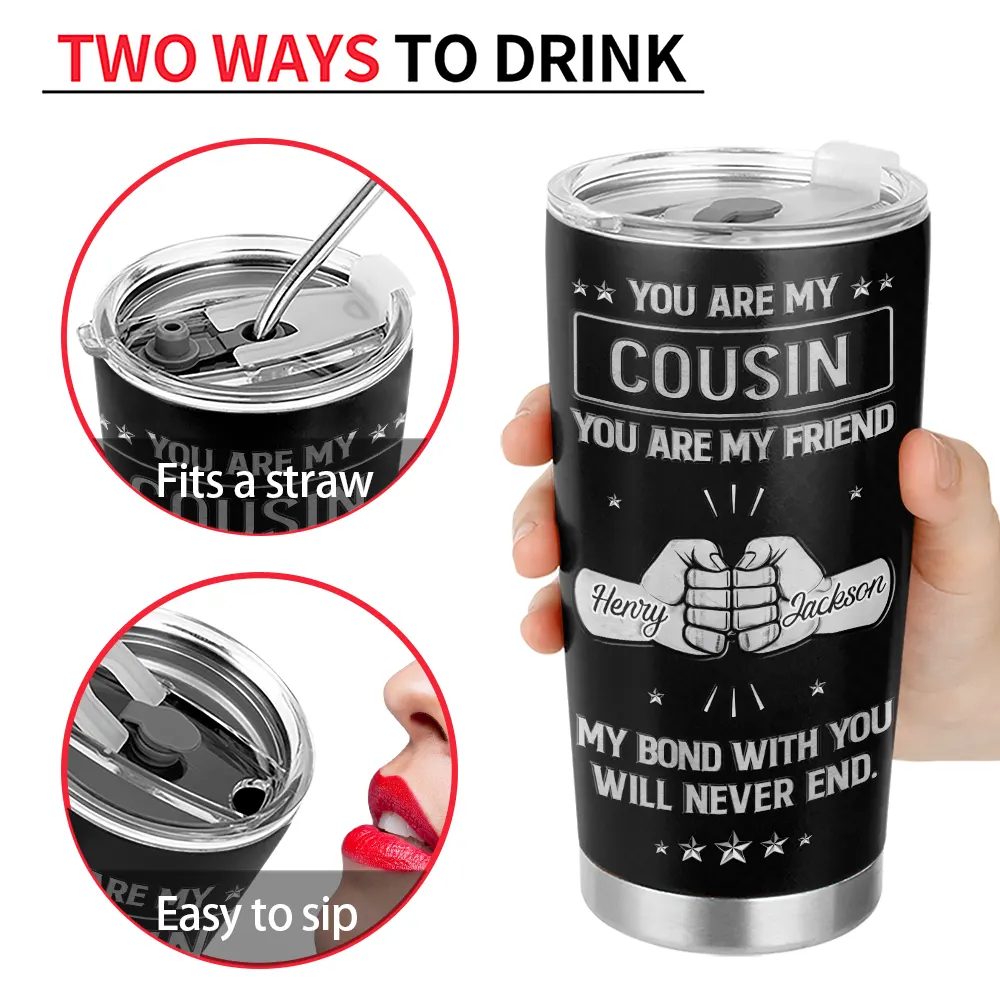 You Are My Brother My Friend 3D Effect - Personalized Tumbler - Image 4