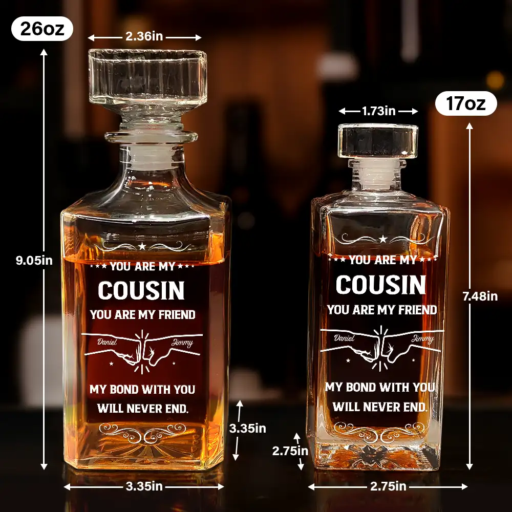 You Are My Brother My Friend - Personalized Square Whiskey Bottle - Image 5