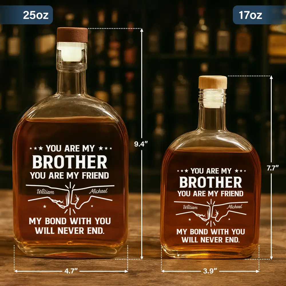You Are My Brother My Friend - Personalized Whiskey Bottle - Image 5