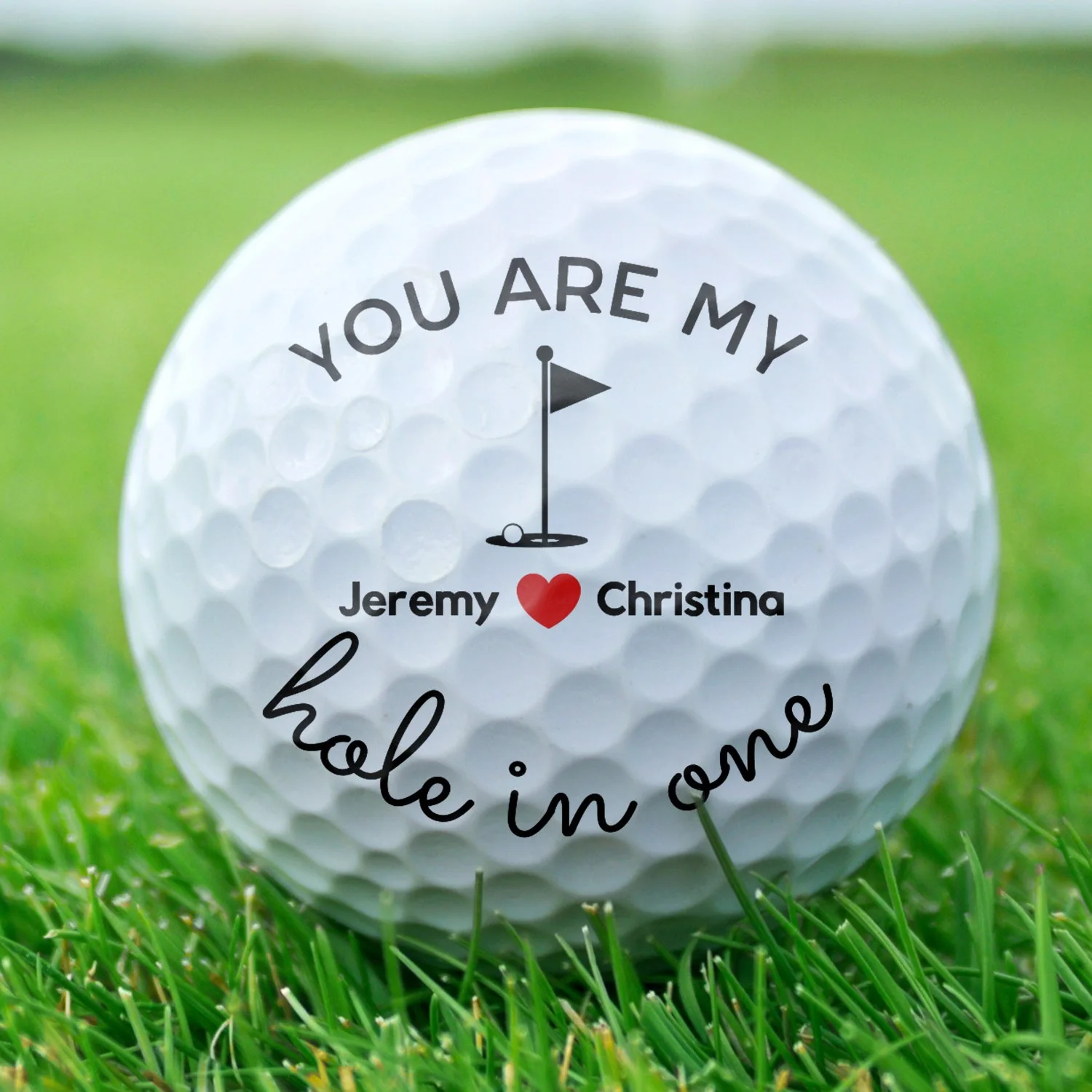 You Are My Hole In One - Gift For Golf Lover, Golfer, Husband, Boyfriend, Dad, Couples - Personalized Golf Ball - Image 2