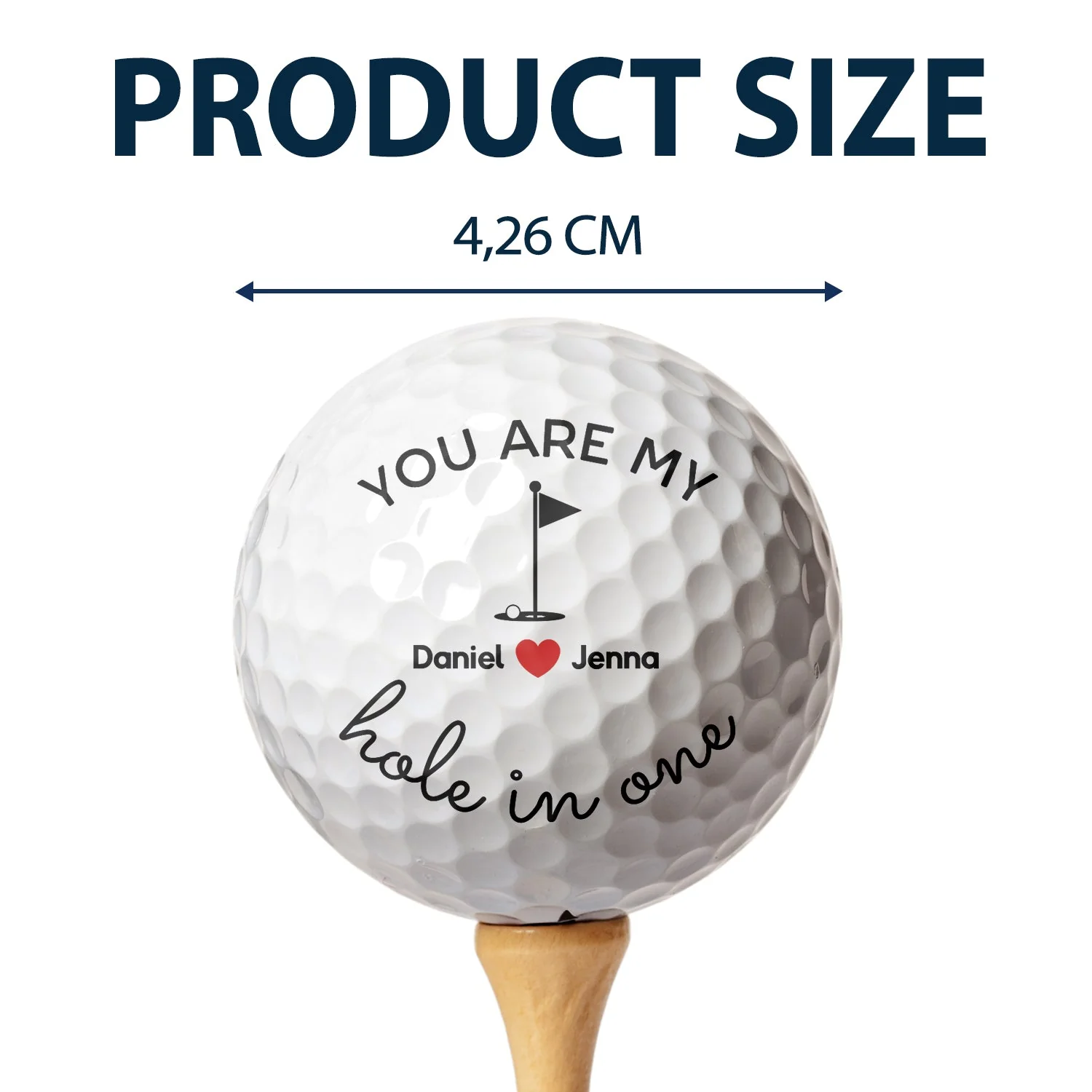 You Are My Hole In One - Gift For Golf Lover, Golfer, Husband, Boyfriend, Dad, Couples - Personalized Golf Ball - Image 4