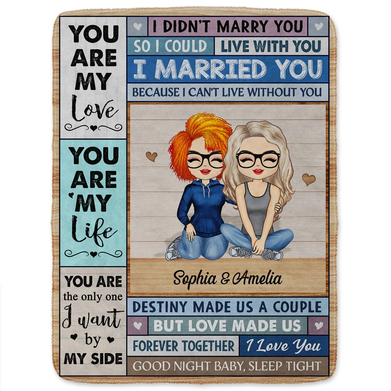 You Are My Love I Married You Because I Can't Live Without You Husband Wife - Gift For Couples - Personalized Custom Fleece Blanket - Image 2