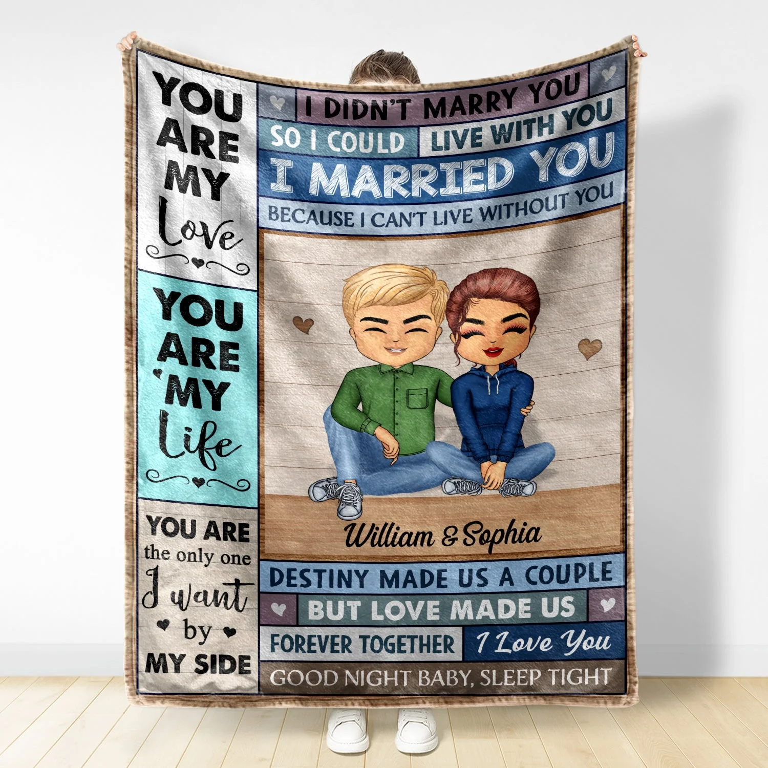 You Are My Love I Married You Because I Can't Live Without You Husband Wife - Gift For Couples - Personalized Custom Fleece Blanket - Image 3