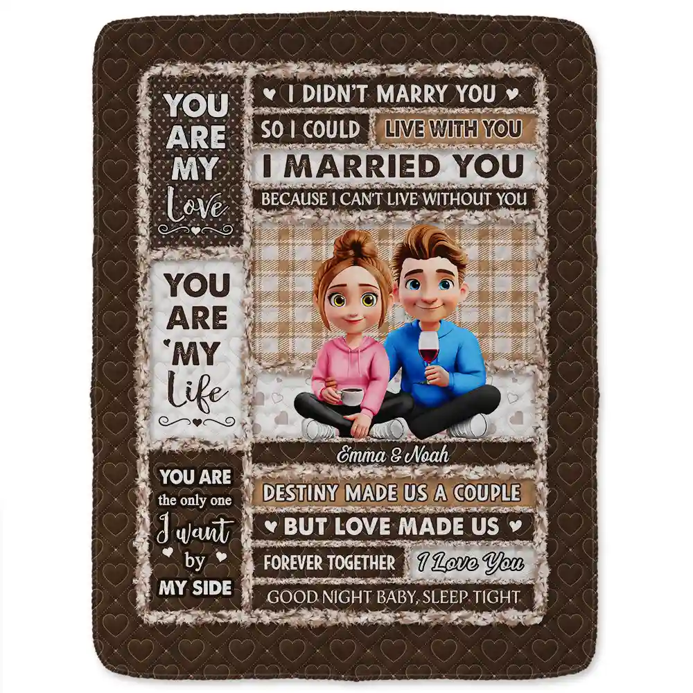 You Are My Love You Are My Life 3D Effect Couple - Personalized Fleece Blanket, Sherpa Blanket - Image 2