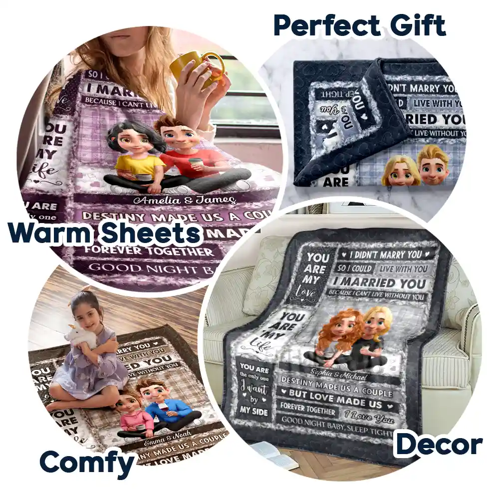 You Are My Love You Are My Life 3D Effect Couple - Personalized Fleece Blanket, Sherpa Blanket - Image 7