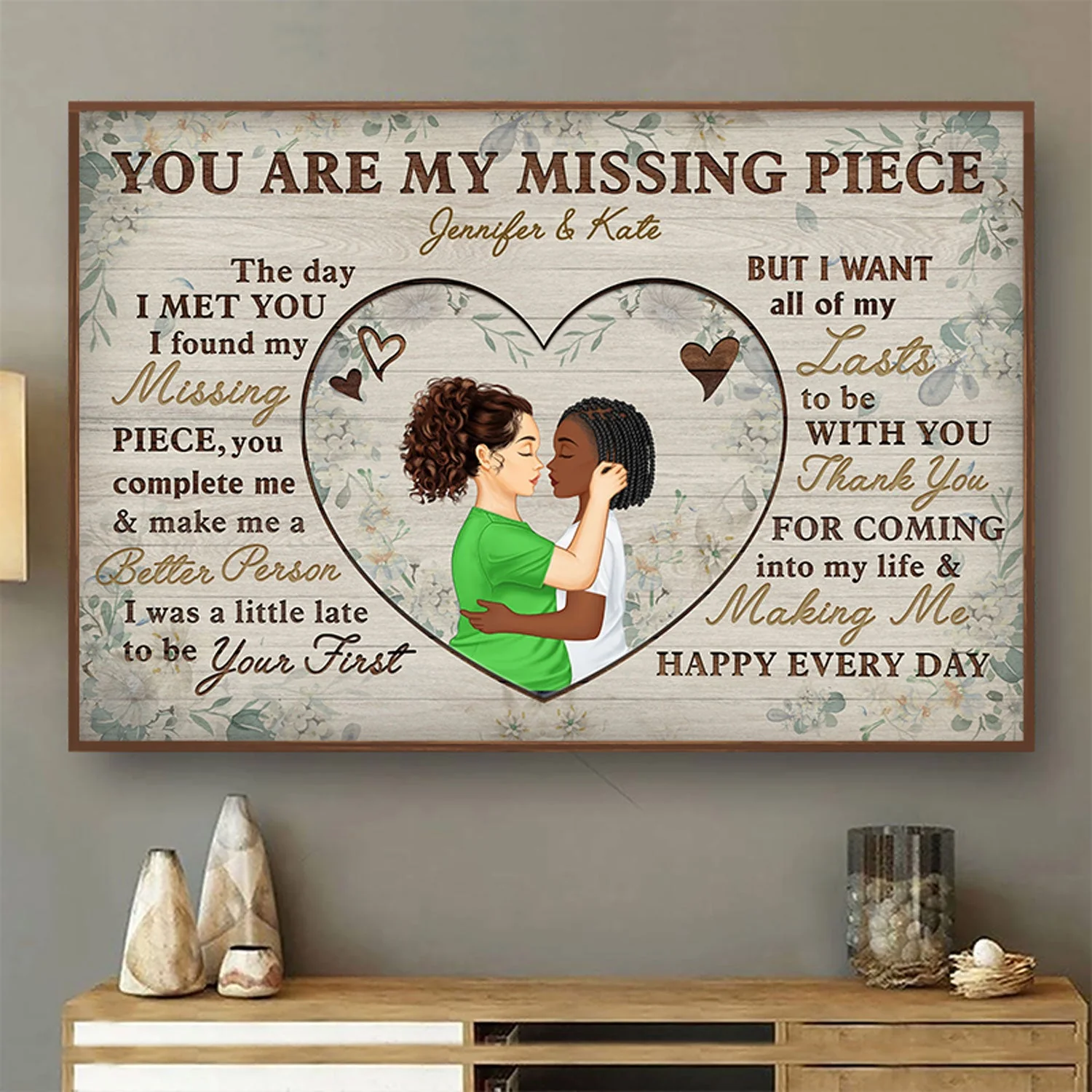 You Are My Missing Piece - Anniversary, Birthday, Home Decor Gift For Spouse, Lover, Husband, Wife, Boyfriend, Girlfriend, Couple - Personalized Custom Poster - Image 2