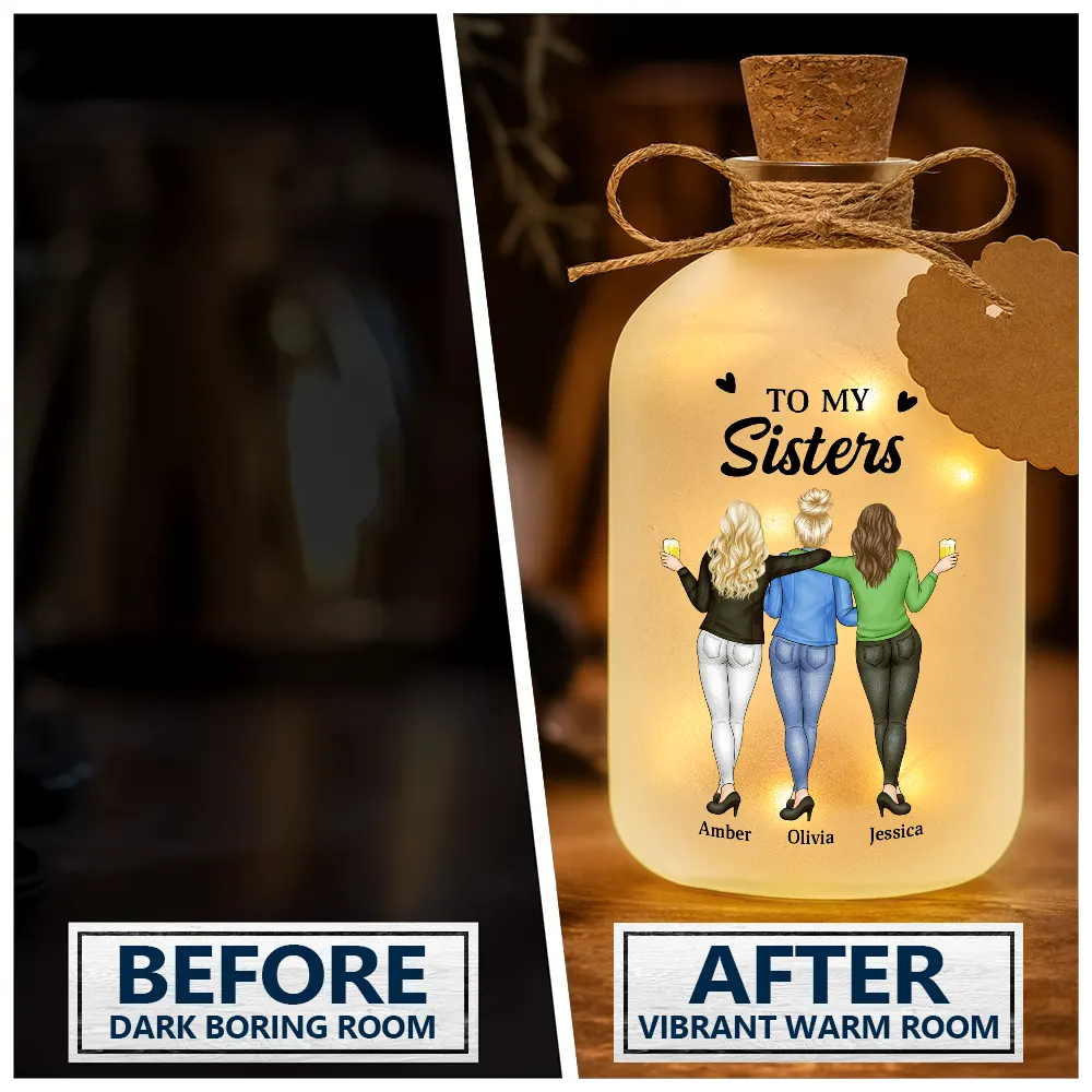 You Are My Sister My Friend - Personalized Short Bottle Light - Image 2