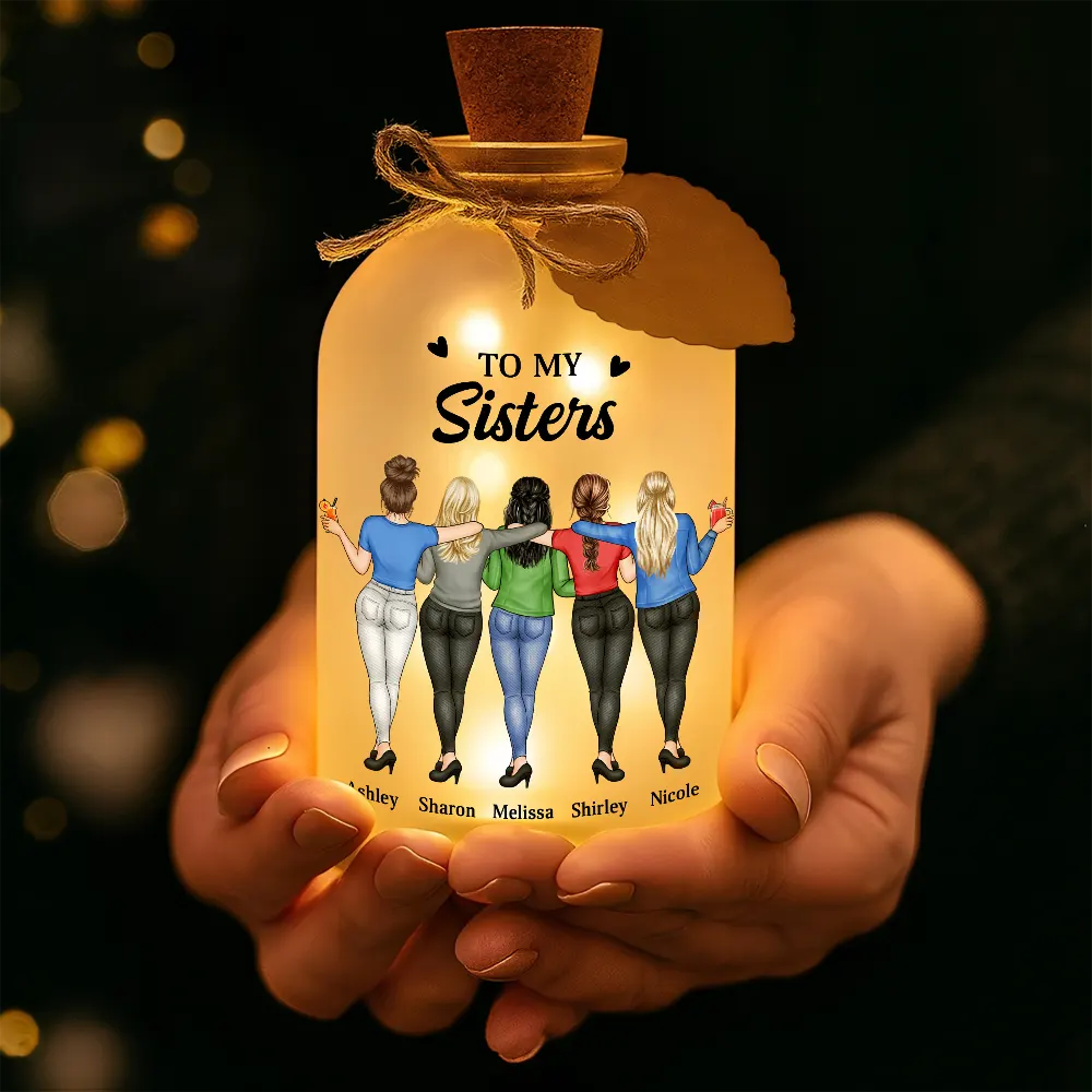 You Are My Sister My Friend - Personalized Short Bottle Light - Image 4