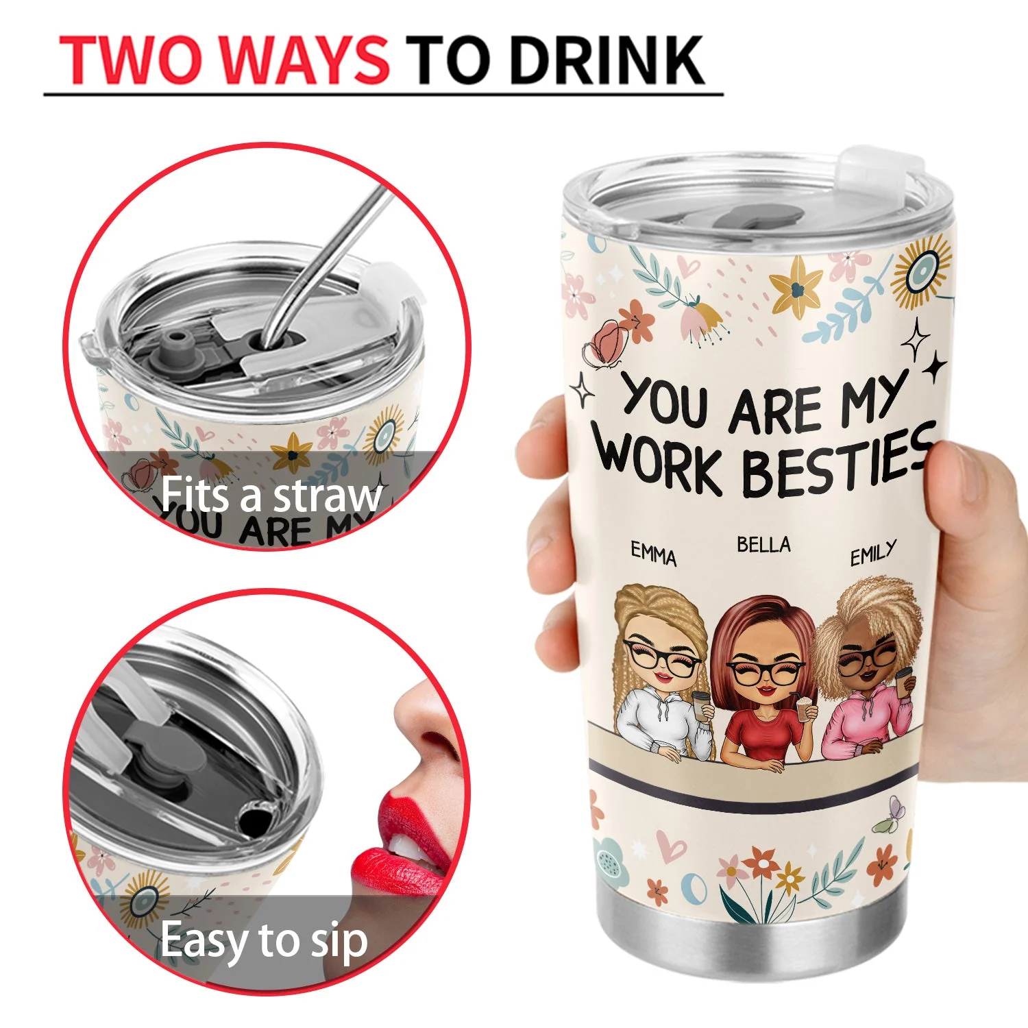 You Are My Work Bestie - Gift For Colleagues, Besties - Personalized Tumbler - Image 4
