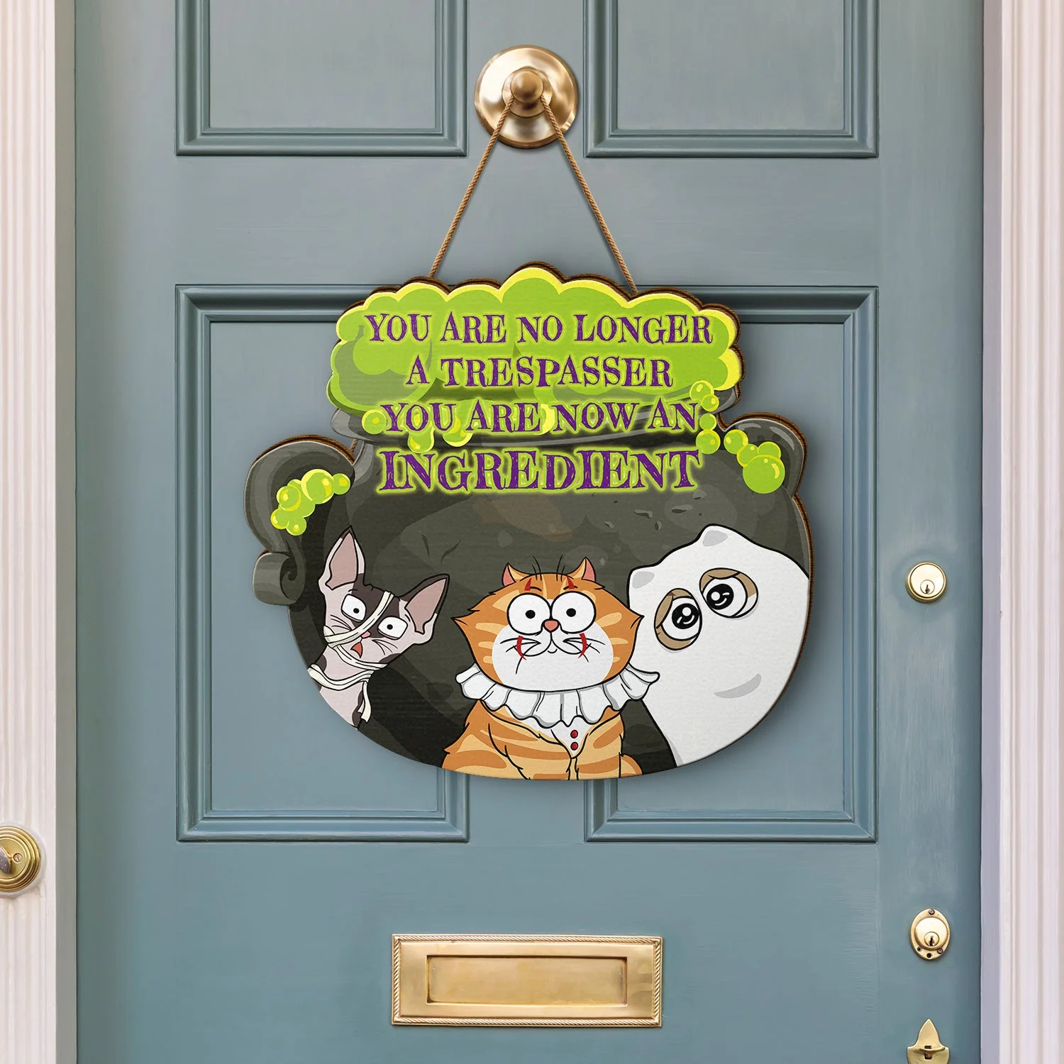 You Are Now An Ingredient - Halloween, Home Decor, Funny Gift For Cat Lovers, Cat Mom, Cat Dad - Personalized Custom Shaped Wood Sign - Image 3