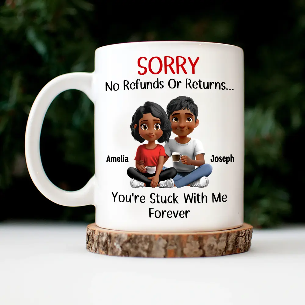 You Are Stuck With Me Forever 3D Effect Couple - Personalized Mug - Image 4