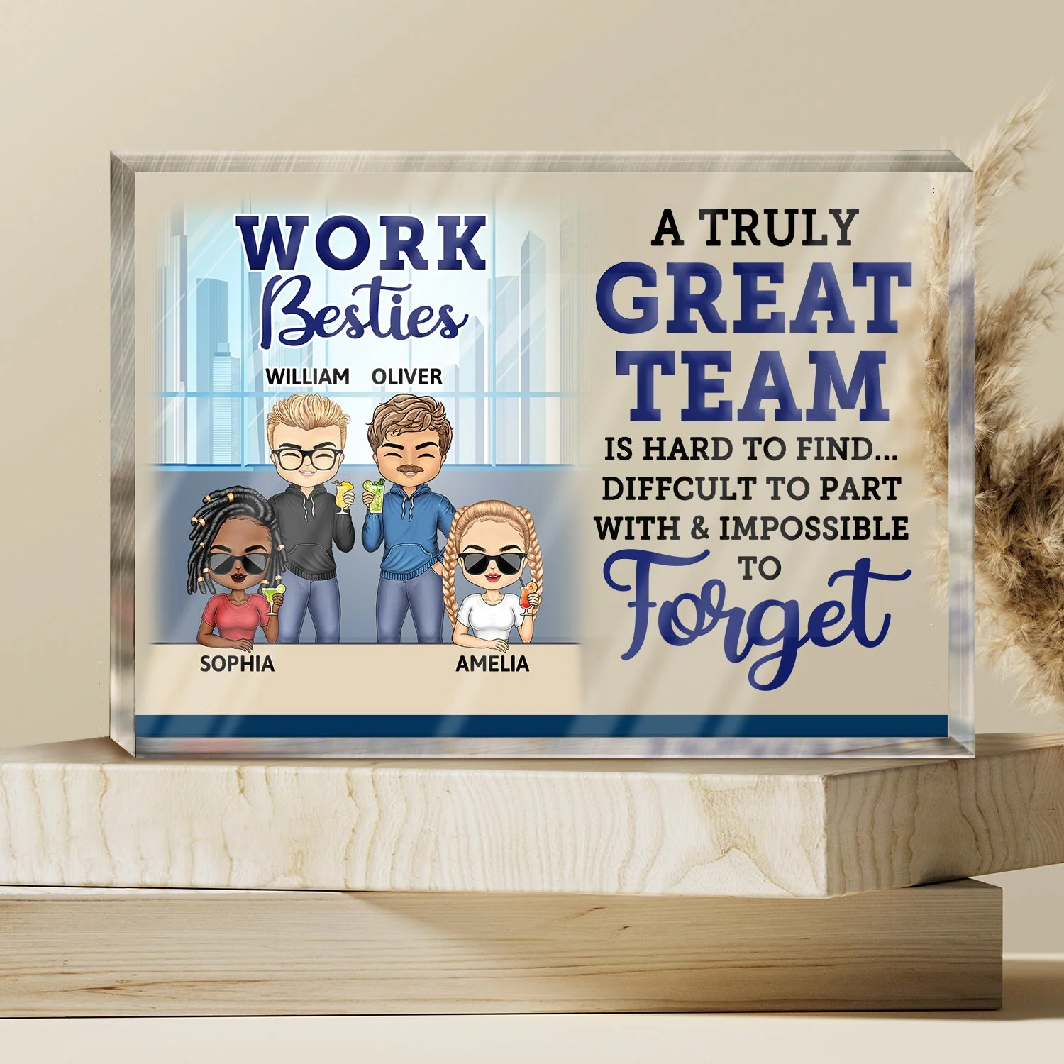 You Are The Reason I Don't Punch People At Work - Funny, Anniversary, Birthday Gifts For Colleagues, Coworker, Besties - Personalized Custom Rectangle Shaped Acrylic Plaque - Image 3